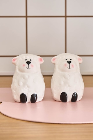 Karaca Sheepy Tuzluk Ve Biberlik Beyaz 8x4,4 Cm Beyaz