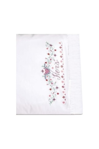 Janlynn Damgalı Kanaviçe Seti, His/hers Gelin Seti Yastık Kılıfı Çifti, Yeşil 50 x 22