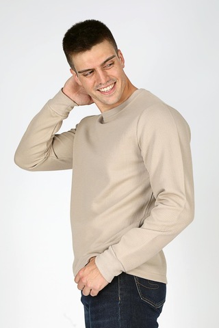 Lee Cooper Luken Erkek O Yaka Sweatshirt Bej-20099-bej Bej
