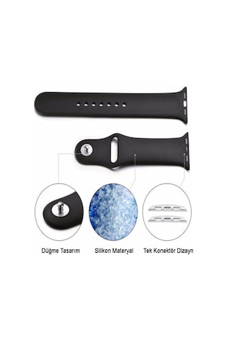 Apple Uyumlu  Watch  2/ 3/ 4/ 5/ 6/ 7/ 8/ Se Kayış 38/ 40/ 41mm Yumuşak Silikon Large Kordon
