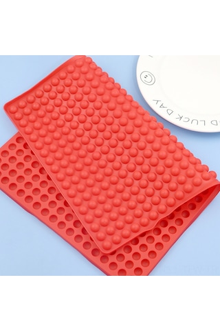 Tenfowee Kırmızı 468 Delikli Silikon Izgara Matı - Fırın/mikrodalga Uygun - Yağ/su Tüketici Mutfak Aracı Kırmızı