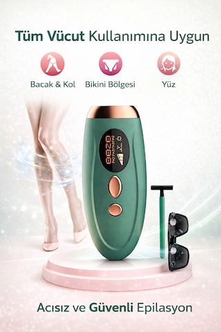 Ipl Lazer Epilasyon Cihazı 990.000 Atım Manuel & Otomatik Mod Acısız Kalıcı Tüy Giderme