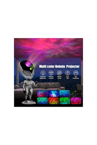 Uzaylı Galaksi Projektörü Gece Lambası, 8 Farklı Nebula Yansıtma Modlu Samsung Galaxy Uyumlu Projeksiyonu, Uzaktan Kumandalı, Ses Tekrar Edebilme, Çocuklar Ve Yetişkinler İçin Yıldızlı Gökyüzü Projektörü