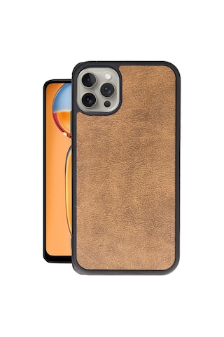 Cosmotex Newface Apple iPhone Uyumlu 14 Pro Kılıf Aras Deri Kapak - Taba