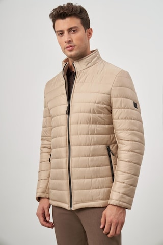 İmza Bej Kapitone Hakim Yaka Düz Yırtmaçsız Tam Astar Slim Fit Classic Mont 1007245155 Bej