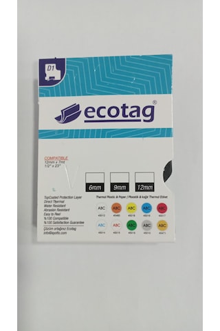 Ecotag Dymo D1 Şerit 45013 12mm 7 Metre Şerit Etiket