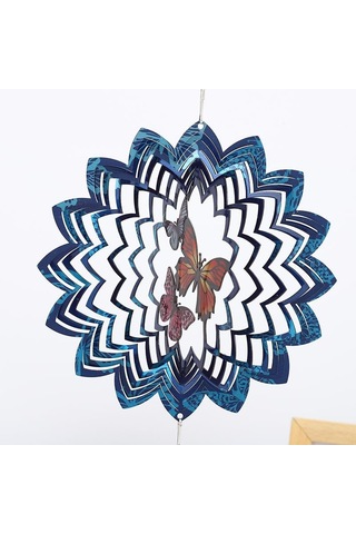 Avrupa Tarzı Paslanmaz Çelik Rüzgar Zil, 8 İnç, Ev Bahçe Dekorasyonu, Metal Kolye Kelebek