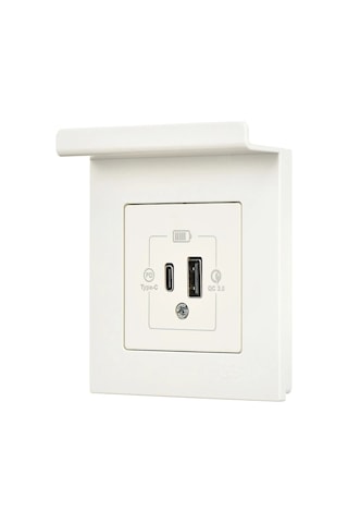 Günsan Eqona Fildişi Beyazı Pratik Telefon Tutucu 2 Çıkışlı USB Şarj Prizi 20W (Type A + Type C)