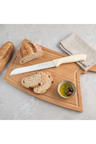 Aryıldız Rexa Tırtıklı Ekmek Bıçak Krem 19 Cm Renkli