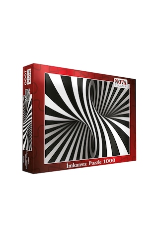 Nova Puzzle 1000 Parça Siyah Beyaz Spiral İllüzyon İmkansız Puzzle