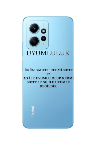 Xiaomi Redmi Note 12 4g Uyumlu Kılıf Esnek Silikon Telefon Kılıfı Ve Temperli Cam Ekran Koruyucu Resimde Görünen