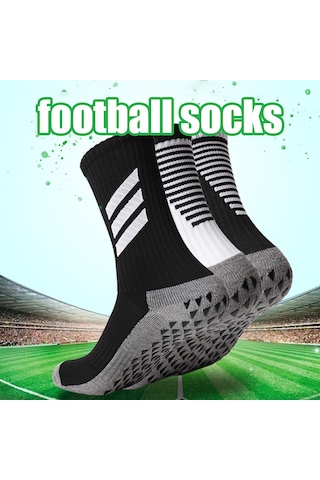 Konesam Erkek Spor Çorapları: Kalın Pamuklu, Antrenman Futbol Çorapları, Kayma Önleyici, Dayanıklı, Kısa/uzun Seçenekli, Beyaz Beyaz