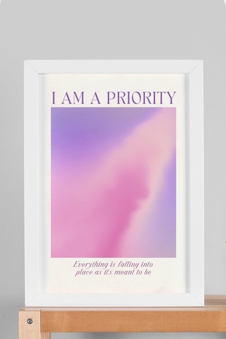 I Am A Priority Çerçeveli Tablo Aura Enerji Renkleri - Ben Bir Önceliğim