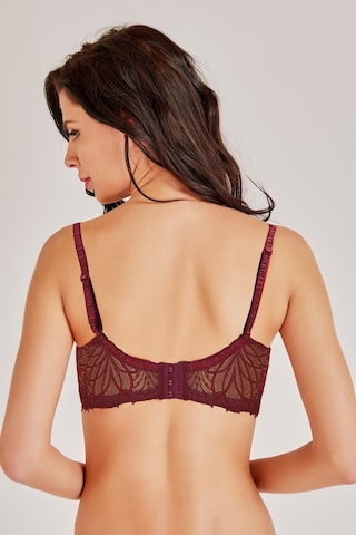 Magic Form 4053 Kadın Süngersiz Balenli Toparlayıcı Sütyen-bordo Bordo