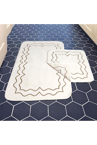 Helena 2'li Nakışlı 60 X 100cm Banyo Paspas Seti Vizon Diğer