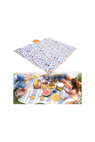 Homyl Piknik Battaniyesi Su Geçirmez Katlanabilir Kamp Yaz 200x200cm Beyaz