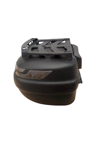 Motosiklet Arka Çanta Sl-45 Litre Sırt Dayama Ve Üst Bagaj Full Set Siyah Reflektör Siyah