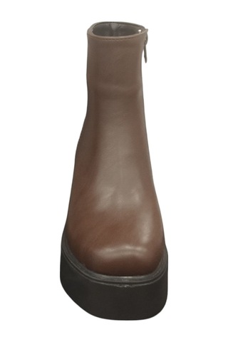 Ventes 914301z 8 Cm Platform Topuk Yandan Fermuarlı İçi Polarlı Günlük Kadın Bot Kahve