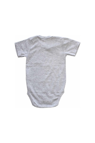 Bebegen Unisex Gri Kaşkorse Kısa Kol Çıtçıtlı Body Zıbın Çok Renkli