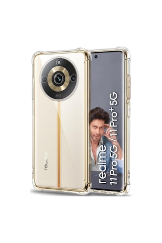 Realme 11 Pro 5g Kapak Kamera Korumalı Airbag Antishock Köşe Korumalı Şeffaf Silikon Kılıf