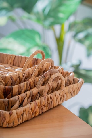 Wicker 4 Parça Hasır Kare Sepet Hasır