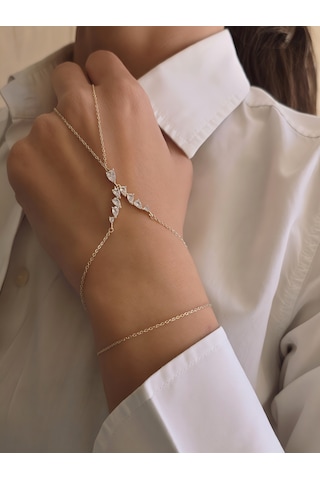 Markiz Kesim Zirkon Taşlı Y Model Gold Renk Şahmeran