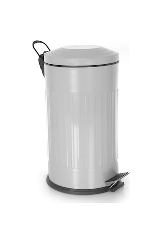 Foreca Vintage Çöp Kovası Çizgili Gri 16 Lt Gri