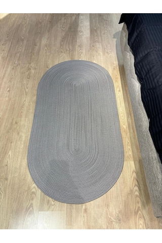 Mavaux Galileo Oval Jüt Yuvarlak Hasır Görünümlü Klasik Halı Kilim Gri