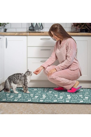 Noel Desenli 2'li Mutfak Matı, Anti-yorgunluk, Yastıklı Ve Kaymaz, Mutfak Ve Ofis İçin Noel Çorap Simgesi