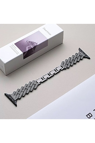 Apple Uyumlu Watch 44/45/46/49mm Kordon Taşlı İnce Metal Kordon 103 2/3/4/5/6/se/7/8/9/10/11/ultra