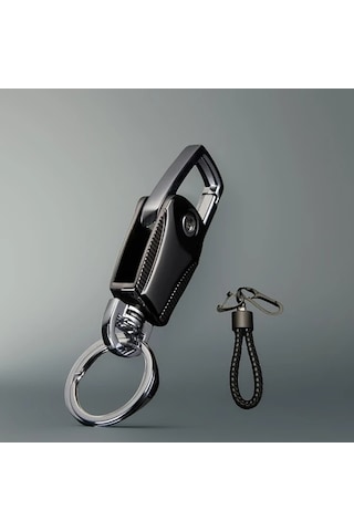 Boatshop1 Dayanıklı Çinko Alaşımlı Anahtarlık Siyah Ve Altın Tonlu Örgü Anahtarlık Dahil Araba Anahtarları İçin