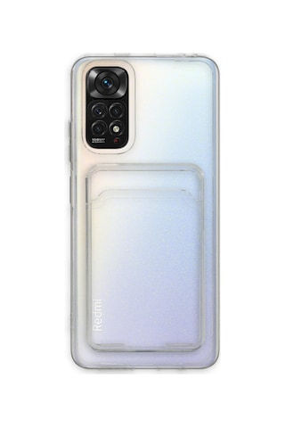 Xiaomi Redmi Note 11 Kılıf Kart Şeffaf Silikon - Şeffaf Seffaf