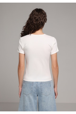 Colin's Colins Slim Fit Yuvarlak Yaka Baskılı Kadın Ekru Kısa Kol Tişört Cl1077786 Q1.v2 Ecr
