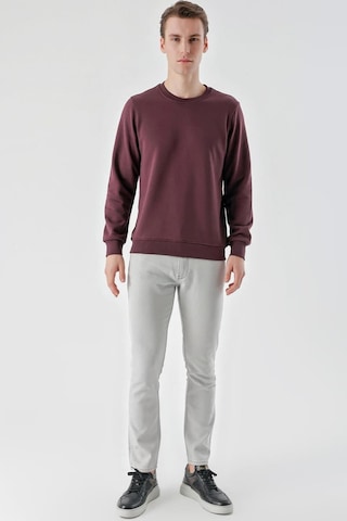 Slimfit Bisiklet Yaka Düz Renk 2 İplik Erkek Sweatshirt 001