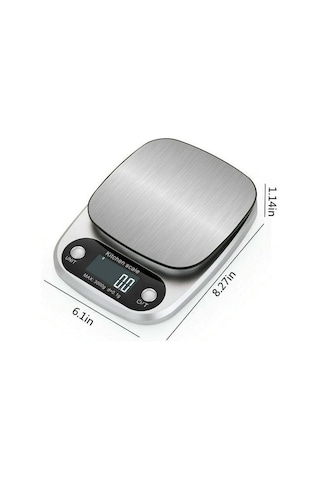 Hombey Pratik Ev Mutfak Çekici - Paslanmaz Çelik Hassasiyetli 0.1g Akıllı Dijital Terazi - Gıda Ölçüm, Pişirme, Diyet Için Silver Gümüş