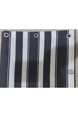 Ceylan Home Balkon Perdesi Kuş Gözü Ölçü Seçenekli Gri Beyaz Çizgili Gri