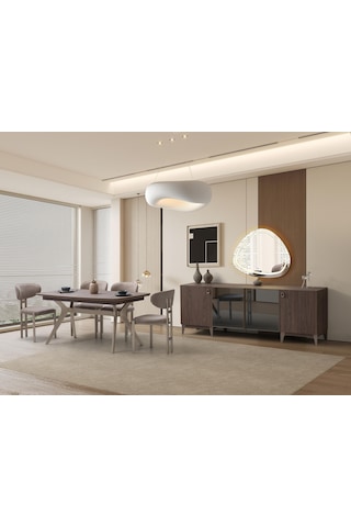Bergamo Modern Dolaplı Çekmeceli Aynasız Konsol 200 50 78 Ekru
