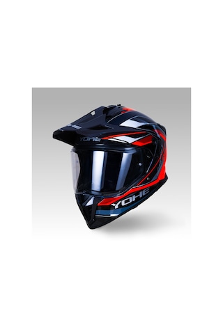 Yohe FG601 Parlak Çift Vizör Full Face Motosiklet Kaskı Neon Turuncu