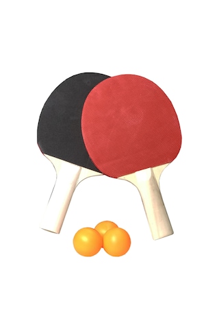Kalın Gövde 2 Adet Masa Tenis Raketi Ve 3 Adet Pinpon Topu