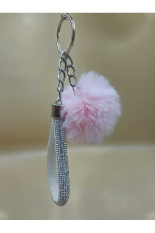 Gümüş Angel Anahtarlık Minik Ponpon Seçenekli