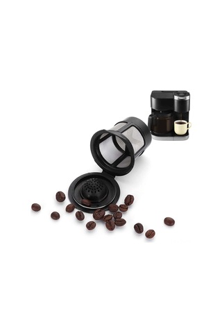 Folinda Keurig K Makinaları İçin Yeniden Kullanılabilir Kahve Filtresi, 6 Adet Paket + Kaşık, Paslanmaz Çelik Ağızlı Kapağı, 51-100ml Kapasite Siyah
