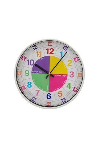 Klik Öğretici Çocuk Odası Saati - 30 Cm Beyaz
