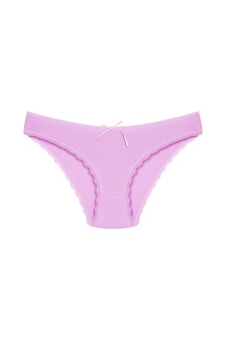 1101 Bikini Kadın T. Dantelli Külot Paketi 1101-v10-Pembe-Lila-Somon-Mint-Vizon Çok Renkli