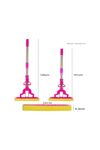 Kendinden Sıkmalı Mikrofiber Mop Kovasız Sıkma Aparatlı Sünger Paspas Kelebek Yer Silme Aparatı Çok Renkli