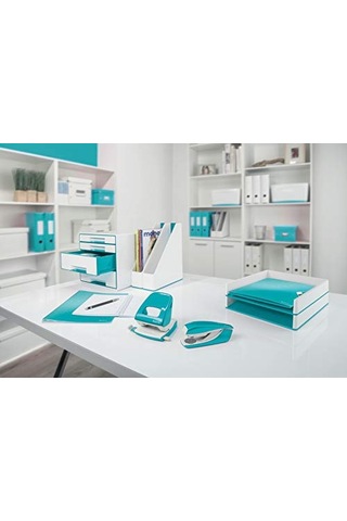 Leitz 41850051 Wow A4 Colorclip Sıkıştırmalı Dosya, Metalik Buz Mavisi
