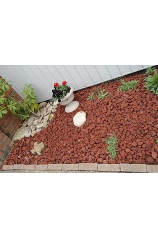 Pomza 40 Litre ( 20 Kg) Kırmızı Pomza Lav Taşı Cüruf Volkanik Tüf