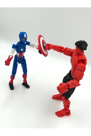 Red Hulk & Captain America Ikili Marvel Kahraman Dummy Figür Seti