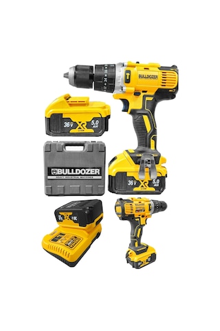 Bulldozer BPT-365X XFuel 36V 5Ah Çift Akülü Darbeli Vidalama Matkap + 24 Parça Set