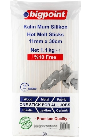 Bigpoint Mum Çubuk Silikon Kalın 11mm X 30cm 1.1 Kilogram 2'li Paket
