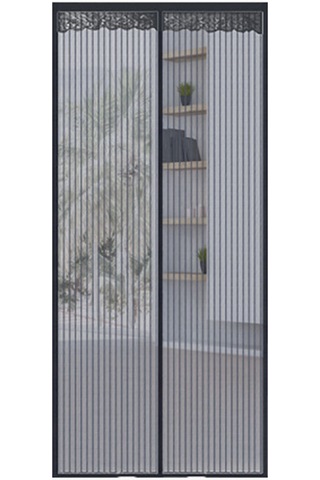 Xindoker Siyah Magnetik Moskit Neti - 80x210 Cm Perde, Bantlı Kurulum, Tıkanıksız Açılış, Poliester Dokuma, Ev Odaları İçin Siyah